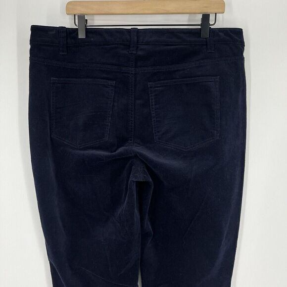 Talbots Pants Size 14 Womens Navy Corduroy Stretch High Waist Straight Leg Cords - Picture 6 of 8